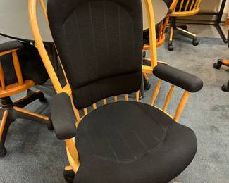 Closer look at one of four Herman Miller home office chairs, Windsor style.