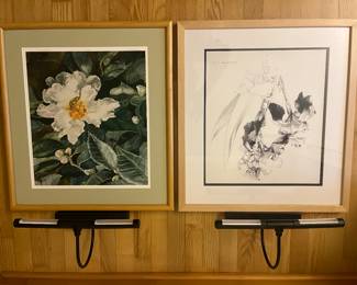 Two prints signed and numbered by Michigan artist Mark Bonnette, including “Camellia 2” (#2/50) and “Iris,” (#2/50).