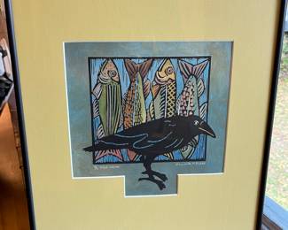 “Fish Crow” watercolor print by Meredith Krell.