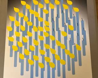 One of two 1998 Herman Miller “Happy Birthday” posters signed by artist Stephen Frykholm.
