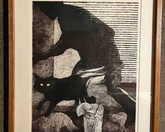 “Summer/Daydream” framed print by Michigan artist Michael Dunn, signed and numbered in pencil by Dunn.