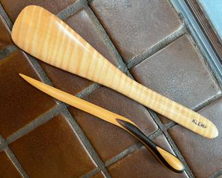 Wooden spatula by William Klemp (red curly maple).