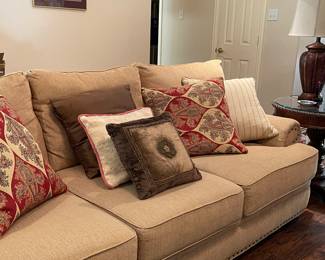 Havertys Couch - Nail Head, Camel in Color