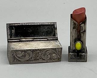 Peruzzi Brothers 800 Silver Lipstick Case