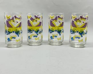 1970's Libbey Butterfuly Glasses