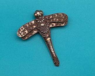 Sterling Silver Dragonfly Brooch