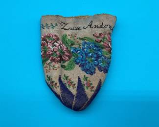 19th C Memorial Micro Bead Bag