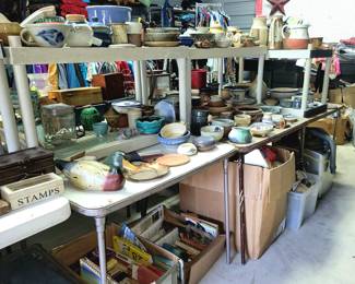 Pottery in the detached garage