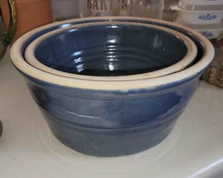 Pair of Jerry Brown pottery nesting bowls