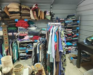Clothing in the detached garage