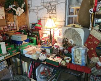 Some of the Christmas in the attached garage