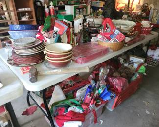 Some of the Christmas in the attached garage