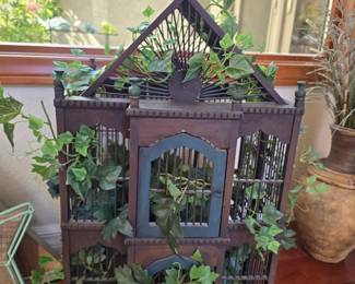 Wooden birdcage