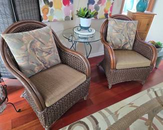 Vintage rattan side chairs