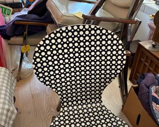 Polka dot chair, Midcentury Modern vinyl, wood & chrome chairs.