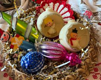 Vintage glass ornaments.