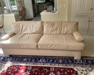 2 beige leather couches $300 each