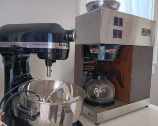 Kitchen aid professional stand mixer and Bunn commercial coffee maker