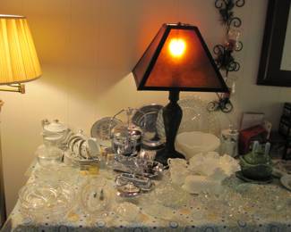 Vintage Handpainted Kutani Porcelain Tea Set, Vintage Imperial Candlewick items, Vintage Fenton White Milk Glass Hobnail, and more....