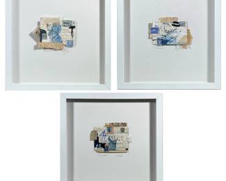 (3pc) Mixed Media Abstract Contemporary Wall Art
