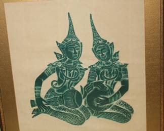 Asian Temple Rubbing on Rice Paper