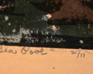 SIGNED: ALMA M  GOETSCH 1957  "SEA POOL"  2/11