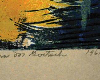 SIGNED: ALMA M  GOETSCH 1961 "RAIN & WIND"