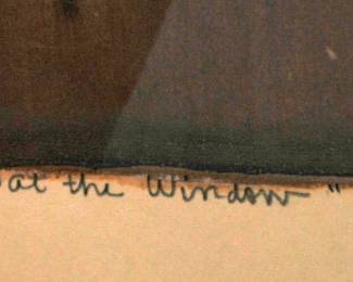 SIGNED: ALMA M  GOETSCH 1960 "AT THE WINDOW"