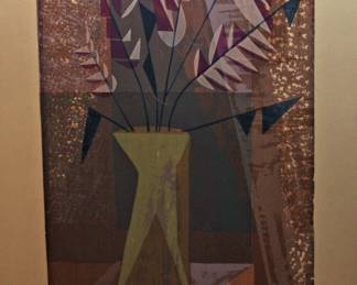 SIGNED: ALMA M  GOETSCH 1960 "AT THE WINDOW"