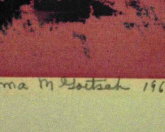 SIGNED: ALMA M GOETSCH 1961 "ABSTRACTION"