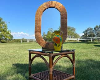 Rattan Table & Mirror