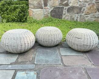 Outdoor Woven Poufs
