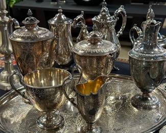Impressive 19th C Silverplate set