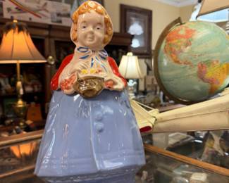 Vintage 1940s little red riding hood cookie jar from Guild of America 