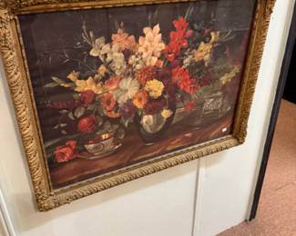 large framed vintage floral 