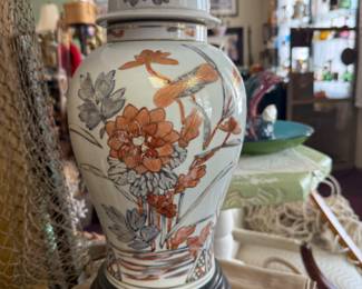 Ginger jar handpainted lamp