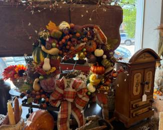 fall decor, wreaths, gourds and more