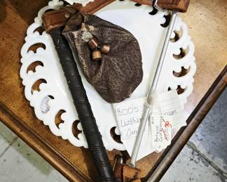 1800s leather pouch