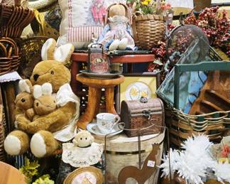 assorted vintage. bunny decor