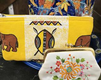 Uganda made pouch and embroidered coin purse