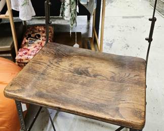Vintage industrial wood and metal chair