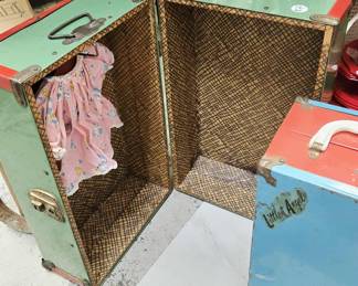 vintage doll trunk