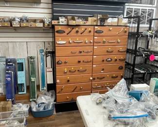 More examples of cabinet hardware and bath bars, rings