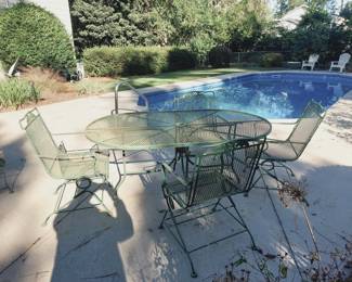 wrought iron table and chairs
