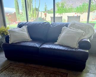 Beautiful Leather dark brown sofa