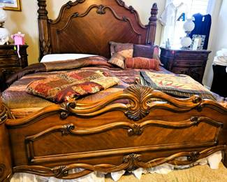 Posts are removable on this king bed. Mattress is dual electric with each side moving independently at the head and foot to the desired height.