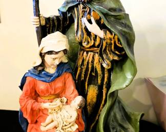 Joseph and Mary and baby Jesus sculpture