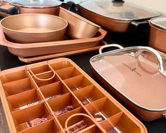 Copper chef cookware set