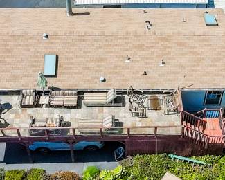 Panoramic view - Rooftop deck with furnishings. Private backyard with grapevines. Beautiful Home for sale; reduced $97,000; walk to the beach in Oceanside, CA, near San Diego, La Jolla, Carlsbad & all the great places. Walk to shops and restaurants. Best weather in the world! Rooftop deck - panoramic view with view of the ocean and night skies.  55 and older. Year round home, vacation or investment you can rent. One of the only parks along the California coast where you can rent your home. Only $397,000!!! CALL 480-577-8396 OR TEXT