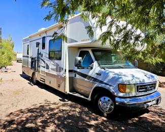 BID on this pristine motorhome. Come to the sale to see this motorhome and place bid at register. Just like the home this couple kept, immaculate. Photo of the details of this motorhome is in this listing. Please read the photo details for all the information on this 2004 Motorhome with 2 slide outs with 50K miles. Runs like a charm. So well taken care of. Sleeps 6 people. Dining turns into a bed and sofa turns into a bed and there is a slide out master bedroom. Bathroom with toilet and sink and then a separate shower. Plus the Burr Lift supports up to 4000 lbs!